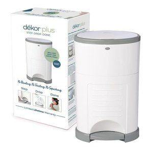 Hands-Free Diaper Pail | White | Doesn’t Absorb Odors | 20 Second Bag Change